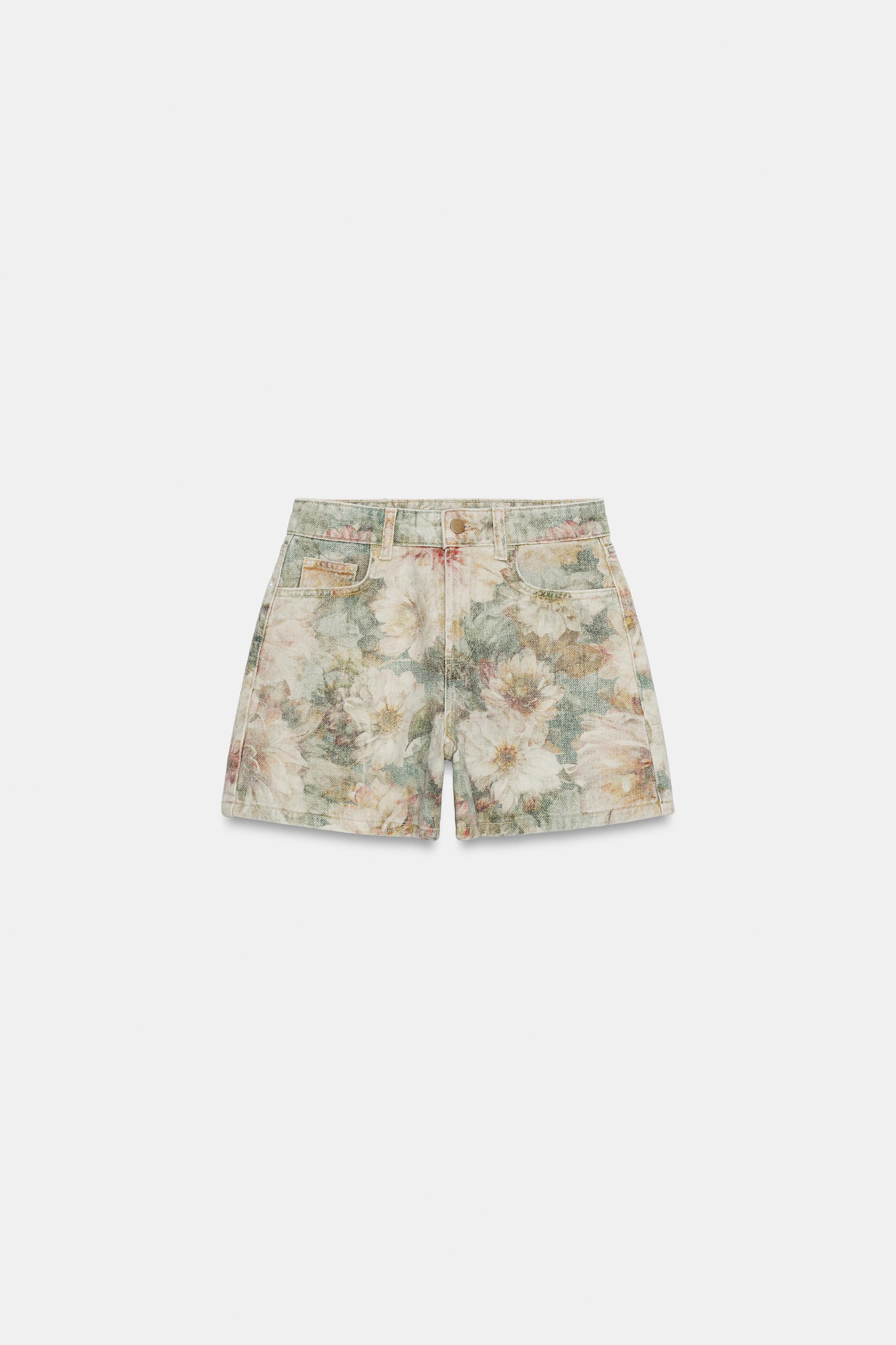 Z1975 MID-RISE FLORAL PRINT SHORTS